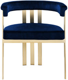 Marcello Contemporary Dining Chair Set - Luxurious Velvet with Durable Brushed Brass Frame