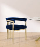 Marcello Contemporary Dining Chair Set - Luxurious Velvet with Durable Brushed Brass Frame