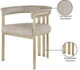 Marcello Contemporary Dining Chair Set - Luxurious Velvet with Durable Brushed Brass Frame