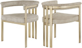 Marcello Contemporary Dining Chair Set - Luxurious Velvet with Durable Brushed Brass Frame