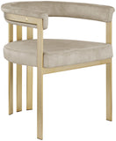 Marcello Contemporary Dining Chair Set - Luxurious Velvet with Durable Brushed Brass Frame