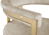Marcello Contemporary Dining Chair Set - Luxurious Velvet with Durable Brushed Brass Frame