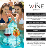 Floating Wine Glasses for Pool - Set of 2-18 OZ (Muted Blue)