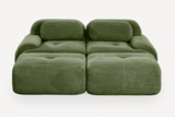 MIA 82'' Loveseat with 2 Ottomans