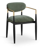 Riccio - Fabric Dining Arm Chair (Set of 2) - Black And Gold Frame