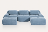 MIA 117'' 3-Seater Sofa with 2 Ottomans