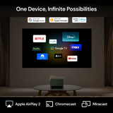 Long-Throw Projector Valerion Pro2 + AWOL Floor Rising Matte White Screen Bundle