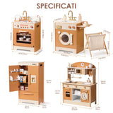ROBUD Wooden Kids Kitchen PlaySet Series - Caramel
