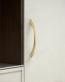 DESIGN2554 Brushed Gold Cabinet Pulls – Modern Luxe, Twisted Bar & Arched Bow for Modern Kitchen