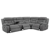 Higgins Upholstered Power Reclining Sectional Sofa Grey