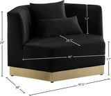 Marquis Velvet Chair - Cozy Contemporary Design with Plush Pillows and Stylish Gold Base for Living Rooms