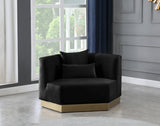 Marquis Velvet Chair - Cozy Contemporary Design with Plush Pillows and Stylish Gold Base for Living Rooms