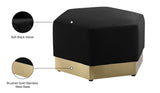 Marquis Velvet Contemporary Ottoman - Chic Comfort with Gold Stainless Steel Base for Modern Spaces