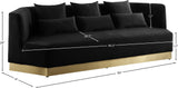 Marquis Contemporary Velvet Sofa with Brushed Gold Base – Cozy Luxury for Modern Living Spaces