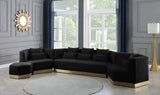 Marquis Contemporary Velvet Sofa with Brushed Gold Base – Cozy Luxury for Modern Living Spaces