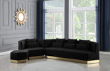 Marquis Contemporary Velvet Sofa with Brushed Gold Base – Cozy Luxury for Modern Living Spaces