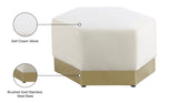 Marquis Velvet Contemporary Ottoman - Chic Comfort with Gold Stainless Steel Base for Modern Spaces