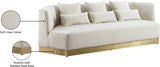 Marquis Contemporary Velvet Sofa with Brushed Gold Base – Cozy Luxury for Modern Living Spaces