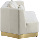 Marquis Contemporary Velvet Sofa with Brushed Gold Base – Cozy Luxury for Modern Living Spaces