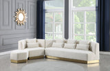 Marquis Contemporary Velvet Sofa with Brushed Gold Base – Cozy Luxury for Modern Living Spaces
