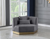 Marquis Velvet Chair - Cozy Contemporary Design with Plush Pillows and Stylish Gold Base for Living Rooms