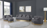 Marquis Velvet Chair - Cozy Contemporary Design with Plush Pillows and Stylish Gold Base for Living Rooms