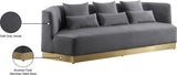 Marquis Contemporary Velvet Sofa with Brushed Gold Base – Cozy Luxury for Modern Living Spaces