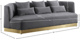 Marquis Contemporary Velvet Sofa with Brushed Gold Base – Cozy Luxury for Modern Living Spaces