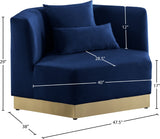 Marquis Velvet Chair - Cozy Contemporary Design with Plush Pillows and Stylish Gold Base for Living Rooms