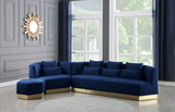 Marquis Velvet Chair - Cozy Contemporary Design with Plush Pillows and Stylish Gold Base for Living Rooms