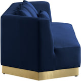 Marquis Contemporary Velvet Sofa with Brushed Gold Base – Cozy Luxury for Modern Living Spaces