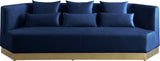 Marquis Contemporary Velvet Sofa with Brushed Gold Base – Cozy Luxury for Modern Living Spaces