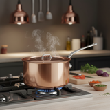 Mauviel M'3 S Copper Sauce Pan With Lid, Cast Stainless Steel Handle