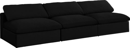 Serene Deluxe Comfort Modular Sofa with Soft Textured Fabric and Overstuffed Feather Cushions