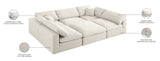 Serene Modular Sectional Sofa: Luxurious Black Linen Fabric & Plush Comfort for Modern Living Spaces