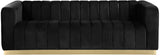 Marlon Velvet Sofa - Luxurious Channel Tufted Seating with Brushed Gold Base for Modern Elegance