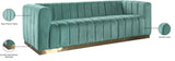 Marlon Velvet Sofa - Luxurious Channel Tufted Seating with Brushed Gold Base for Modern Elegance