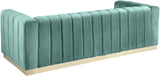 Marlon Velvet Sofa - Luxurious Channel Tufted Seating with Brushed Gold Base for Modern Elegance