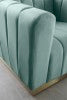 Marlon Velvet Sofa - Luxurious Channel Tufted Seating with Brushed Gold Base for Modern Elegance