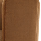 Marlon Velvet Chair – Elegant Saddle Design with Channel Tufting & Brushed Gold Stainless Steel Base