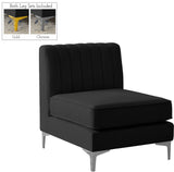Alina Modular Contemporary Armless Chair with Deep Channel Tufting – Stylish & Customizable Seating