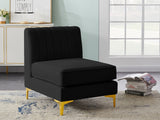 Alina Modular Contemporary Armless Chair with Deep Channel Tufting – Stylish & Customizable Seating