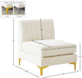 Alina Modular Contemporary Armless Chair with Deep Channel Tufting – Stylish & Customizable Seating