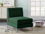 Alina Modular Contemporary Armless Chair with Deep Channel Tufting – Stylish & Customizable Seating