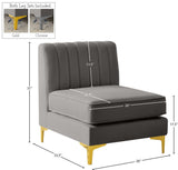 Alina Modular Contemporary Armless Chair with Deep Channel Tufting – Stylish & Customizable Seating