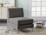 Alina Modular Contemporary Armless Chair with Deep Channel Tufting – Stylish & Customizable Seating