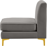 Alina Modular Contemporary Armless Chair with Deep Channel Tufting – Stylish & Customizable Seating