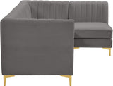 Alina Velvet Modular Sectional Sofa – Elegant Deep Channel Tufting, Custom Configurations & Comfort