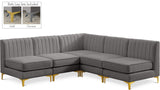 Alina Velvet Modular Sectional Sofa – Elegant Deep Channel Tufting, Custom Configurations & Comfort