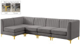Alina Velvet Modular Sectional Sofa – Elegant Deep Channel Tufting, Custom Configurations & Comfort